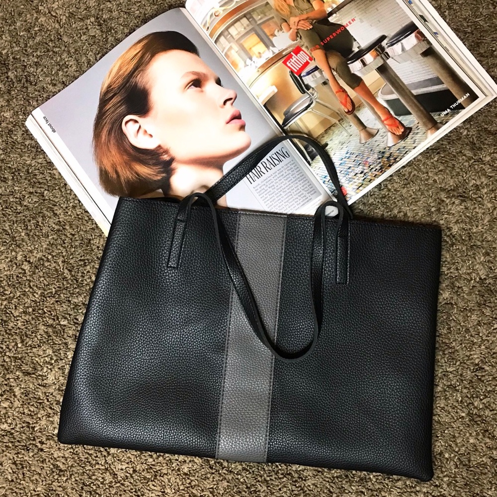 ⚫️ Vince Camuto Luck Black Vegan Leather Tote ⚫️ - Picture 3 of 5
